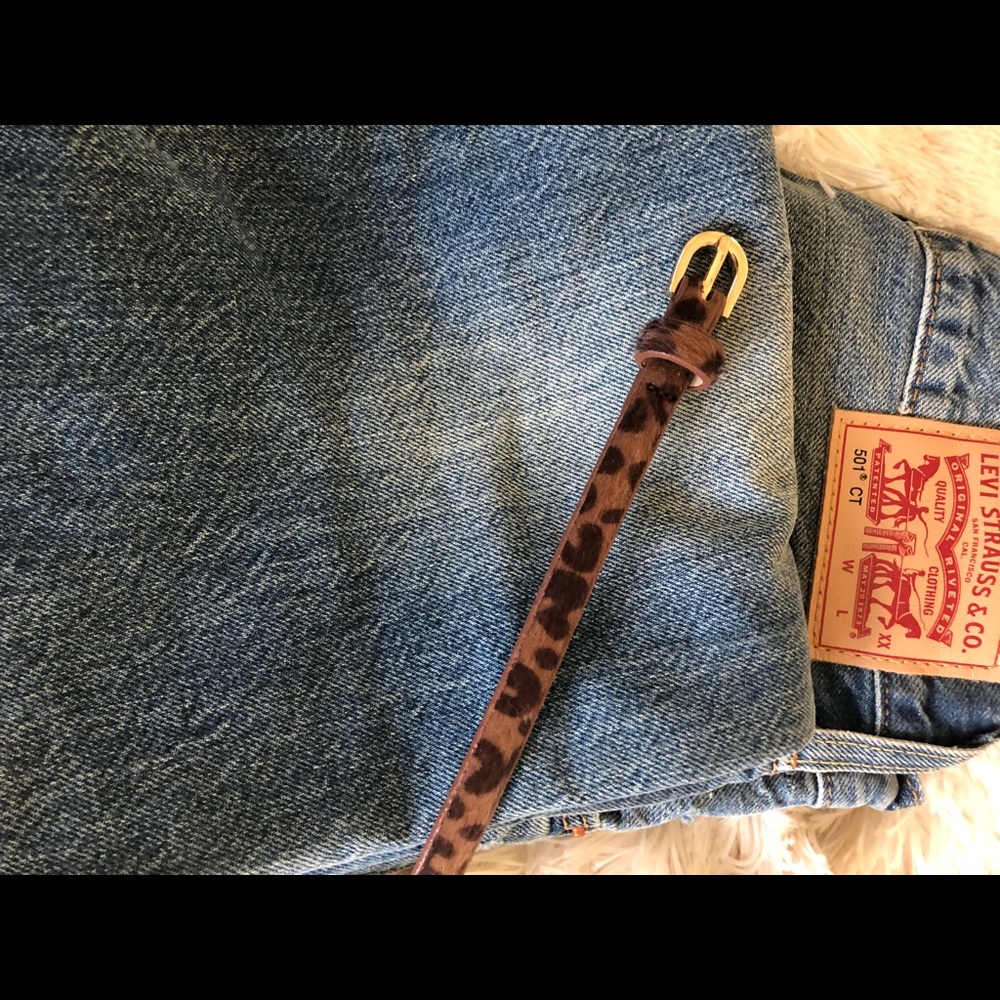 JCrew leopard hair belt